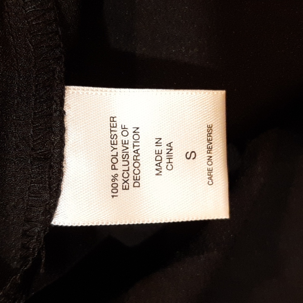 New York & Company Black Fringe Short Sleeve Blouse (Small) - Picture 10 of 10